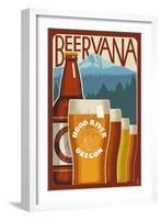 Beervana - Hood River, Oregon-Lantern Press-Framed Art Print