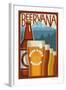 Beervana - Hood River, Oregon-Lantern Press-Framed Art Print