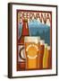 Beervana - Hood River, Oregon-Lantern Press-Framed Art Print