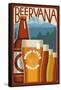 Beervana - Hood River, Oregon-Lantern Press-Framed Stretched Canvas