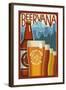 Beervana - Portland, Oregon-Lantern Press-Framed Art Print