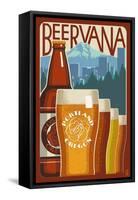 Beervana - Portland, Oregon-Lantern Press-Framed Stretched Canvas