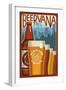 Beervana - Portland, Oregon-Lantern Press-Framed Art Print