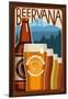 Beervana Vintage Sign - Bellingham, Washington-Lantern Press-Framed Art Print