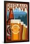 Beervana Vintage Sign - Bellingham, Washington-Lantern Press-Framed Art Print