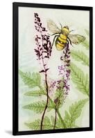 Bees Amongst the Liriope-Trudy Rice-Framed Art Print