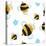 Bees and Flowers Pattern-null-Stretched Canvas