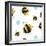 Bees and Flowers Pattern-null-Framed Premium Giclee Print