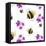 Bees and Flowers-null-Framed Stretched Canvas