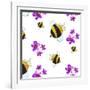 Bees and Flowers-null-Framed Giclee Print