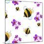 Bees and Flowers-null-Mounted Giclee Print