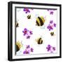 Bees and Flowers-null-Framed Giclee Print