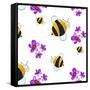 Bees and Flowers-null-Framed Stretched Canvas