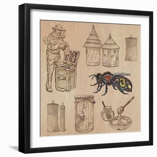 Bees, Beekeeping, and Honey-KUCO-Framed Art Print