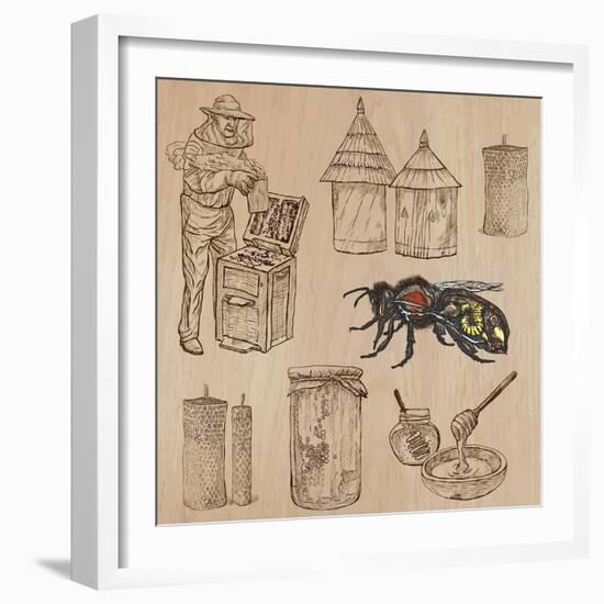 Bees, Beekeeping, and Honey-KUCO-Framed Art Print