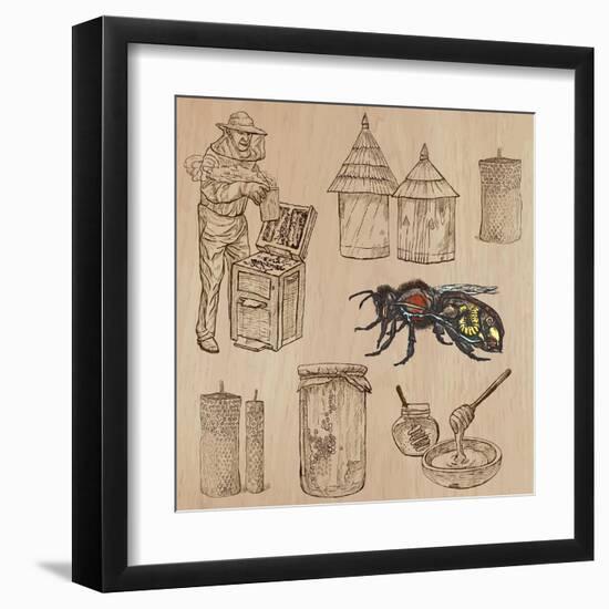 Bees, Beekeeping, and Honey-KUCO-Framed Art Print