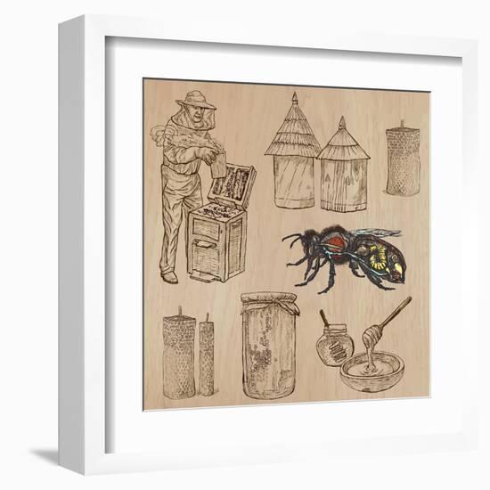 Bees, Beekeeping, and Honey-KUCO-Framed Art Print