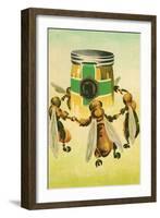 Bees Dance Round Honey-null-Framed Giclee Print