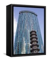 Beetham Tower, Radisson Sas Hotel, Pagoda, Chinese Quarter, Birmingham, England, United Kingdom-Martin Child-Framed Stretched Canvas