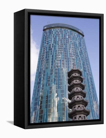 Beetham Tower, Radisson Sas Hotel, Pagoda, Chinese Quarter, Birmingham, England, United Kingdom-Martin Child-Framed Stretched Canvas