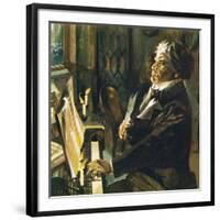 Beethoven at the Piano-English School-Framed Giclee Print