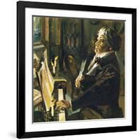 Beethoven at the Piano-English School-Framed Giclee Print