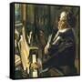 Beethoven at the Piano-English School-Framed Stretched Canvas