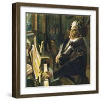 Beethoven at the Piano-English School-Framed Giclee Print