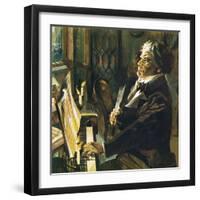 Beethoven at the Piano-English School-Framed Giclee Print