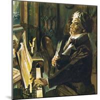 Beethoven at the Piano-English School-Mounted Giclee Print