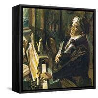 Beethoven at the Piano-English School-Framed Stretched Canvas