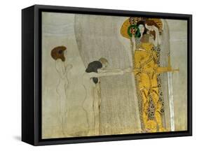 Beethoven Frieze Inspired by Beethoven's 9th Symphony, the Knight in Shining Armour-Gustav Klimt-Framed Stretched Canvas