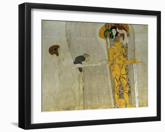 Beethoven Frieze Inspired by Beethoven's 9th Symphony, the Knight in Shining Armour-Gustav Klimt-Framed Giclee Print