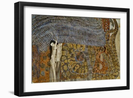 Beethovenfrieze, Detail of the Personification of Gnawing Sorrow, 1902-Gustav Klimt-Framed Giclee Print