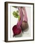 Beetroot with Leaves, One Halved, Close-Up-null-Framed Premium Photographic Print