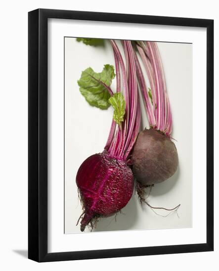 Beetroot with Leaves, One Halved, Close-Up-null-Framed Photographic Print