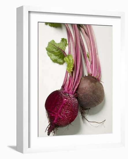 Beetroot with Leaves, One Halved, Close-Up-null-Framed Photographic Print