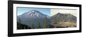 Before and after the Eruption of Mount Saint Helens on May 17, 1980-null-Framed Photo