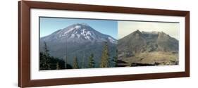 Before and after the Eruption of Mount Saint Helens on May 17, 1980-null-Framed Photo