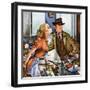 "Before Dinner Kiss?," April 9, 1949-Constantin Alajalov-Framed Giclee Print