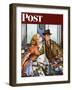 "Before Dinner Kiss?," Saturday Evening Post Cover, April 9, 1949-Constantin Alajalov-Framed Premium Giclee Print