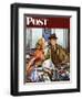 "Before Dinner Kiss?," Saturday Evening Post Cover, April 9, 1949-Constantin Alajalov-Framed Giclee Print