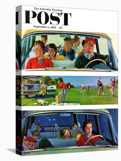 "Before, During & After Picnic" Saturday Evening Post Cover, September 5, 1959-John Falter-Stretched Canvas