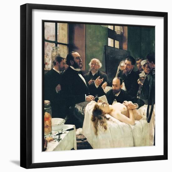 Before Operation, Dr. Péan Teaching His Discovery, Compression Of Blood Vessels, St Louis Hospital-Henri Gervex-Framed Premium Giclee Print