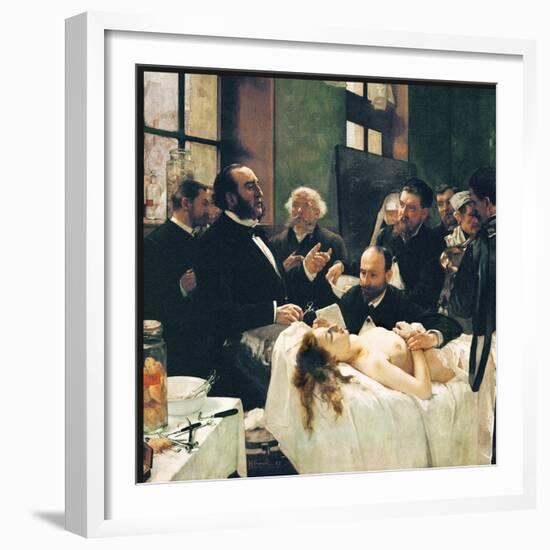 Before Operation, Dr. Péan Teaching His Discovery, Compression Of Blood Vessels, St Louis Hospital-Henri Gervex-Framed Premium Giclee Print