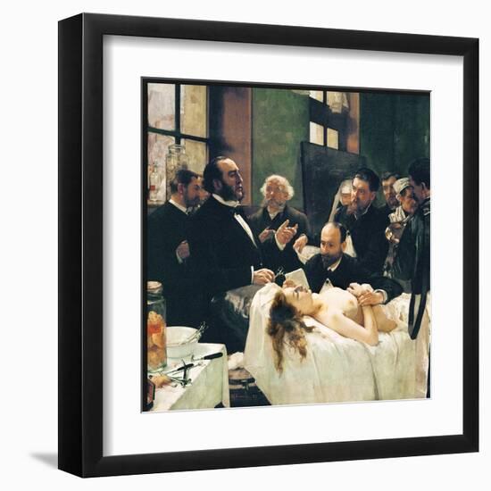 Before Operation, Dr. Péan Teaching His Discovery, Compression Of Blood Vessels, St Louis Hospital-Henri Gervex-Framed Art Print
