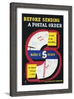 Before Sending a Postal Order Make it Secure-Stan Krol-Framed Art Print