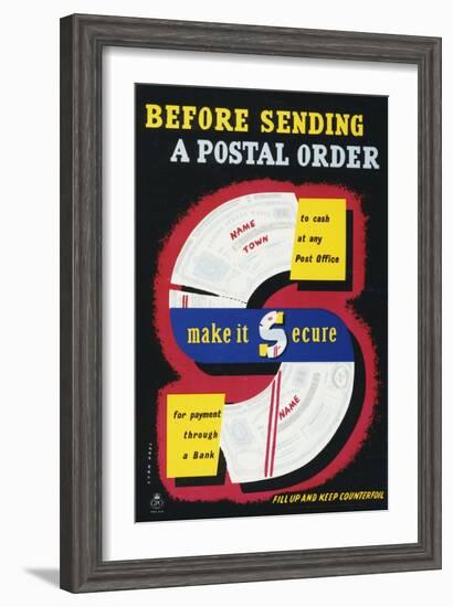 Before Sending a Postal Order Make it Secure-Stan Krol-Framed Art Print