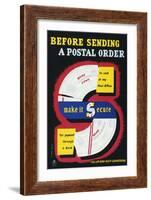 Before Sending a Postal Order Make it Secure-Stan Krol-Framed Art Print