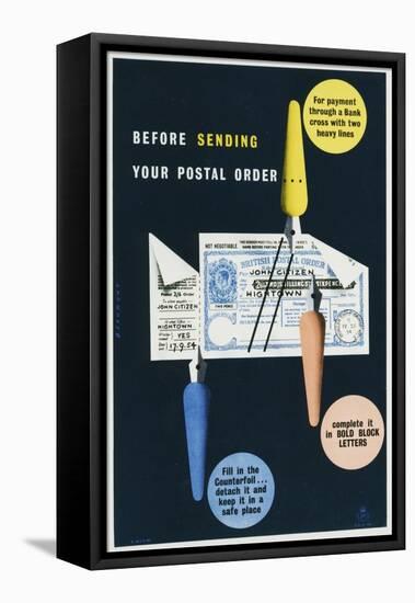 Before Sending Your Postal Order-Leonard Beaumont-Framed Stretched Canvas